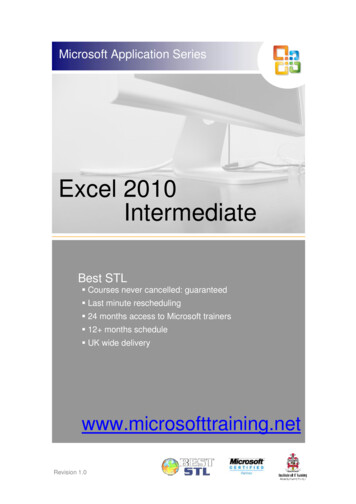 Excel 2010 Intermediate - Stl-training.co.uk