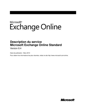 Description Du Service Microsoft Exchange Online Standard
