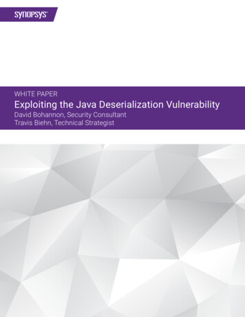 Exploiting The Java Deserialization Vulnerability - Synopsys