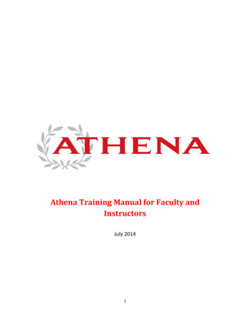 Athena Training Manual For Faculty And Instructors - UGA