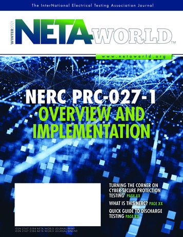Nerc Prc-027-1 Overview And Implementation