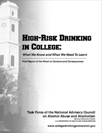 High-Risk Drinking In College
