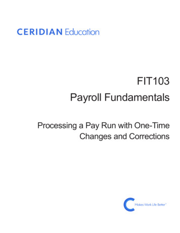 FIT103 Payroll Fundamentals - Ceridian
