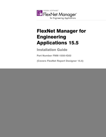 FlexNet Manager For Engineering Applications 15.1 Installation Guide