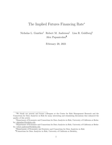 The Implied Futures Financing Rate - CDAR