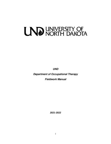 MANUAL FOR OCCUPATIONAL THERAPY - Med.und.edu