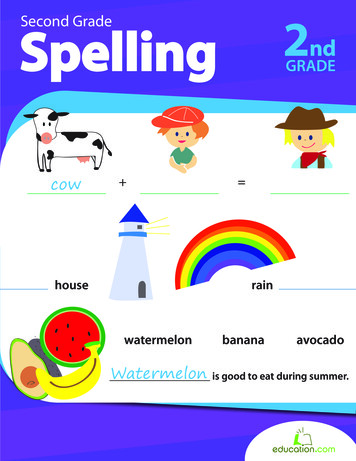Second Grade Spelling - Teachers' Resources For Cycle 1