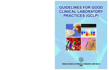 GUIDELINES FOR GOOD PRACTICES (GCLP) - Government Of India