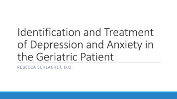 Treatment Of Depression And Anxiety In The Geriatric Patient - ADM Board