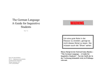 The German Language A Guide For Inquisitive Students