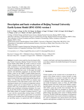 Description And Basic Evaluation Of Beijing Normal University Earth .