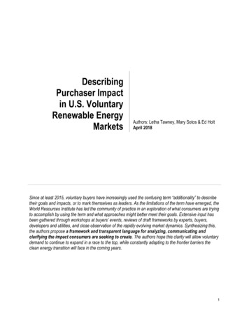 Describing Purchaser Impact In U.S. Voluntary Renewable Energy Markets
