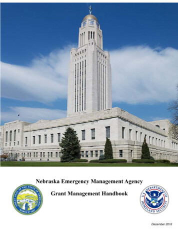 Nebraska Emergency Management Agency Grant Management Handbook
