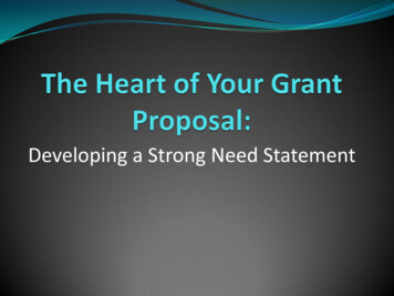Grant Proposal Developing A Strong Need Statement