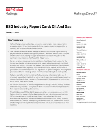 ESG Industry Report Card: Oil And Gas