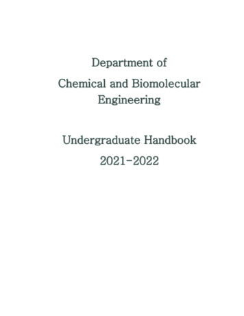 Department Of Chemical And Biomolecular . - Clarkson University