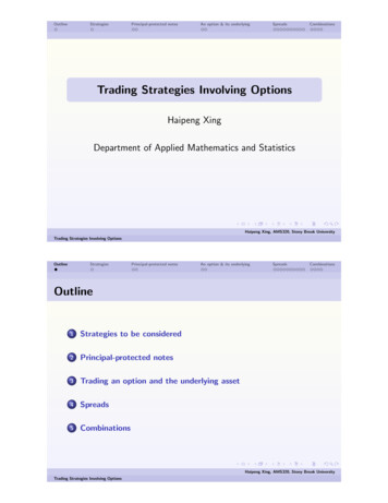 Trading Strategies Involving Options - Stony Brook