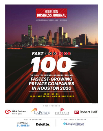 The Houston Business Journal Presents Fastest-growing Private Companies .