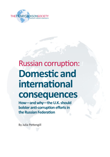 Russian Corruption: Domestic And International Consequences