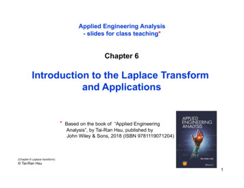 Introduction To The Laplace Transform And Applications