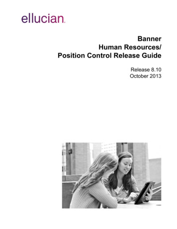 Banner Human Resources/Position Control Release Guide 8