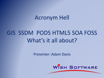 Acronym Hell GIS SSDM PODS HTML5 SOA FOSS - IOGP