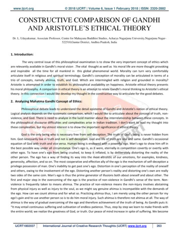 Constructive Comparison Of Gandhi And Aristotle'S Ethical Theory - Ijcrt