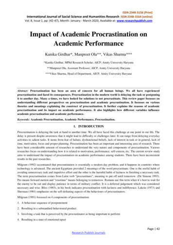 Impact Of Academic Procrastination On Academic Performance