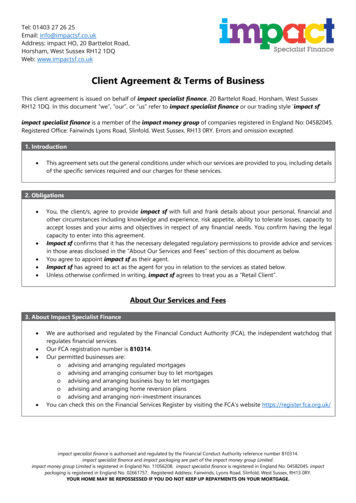 Client Agreement & Terms Of Business