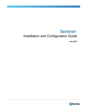Sentinel Installation And Configuration Guide - NetIQ