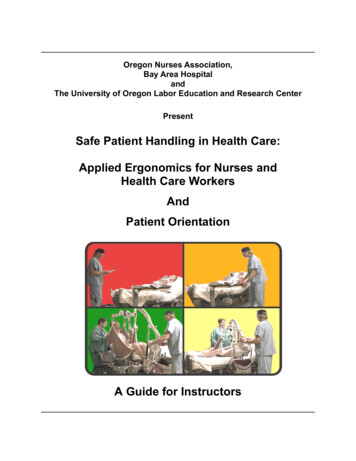 Instructor Guide: Safe Patient Handling In Health Care - Oregon