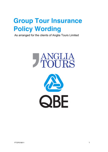 Group Tour Insurance Policy Wording