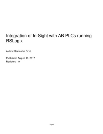 Integration Of In-Sight With AB PLCs Running RSLogix - Cognex