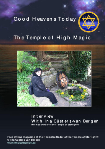 Good Heavens Today The Temple Of High Magic - Ina Custers