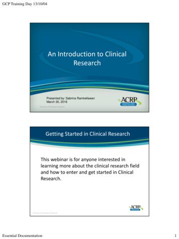 An Introduction To Clinical Research