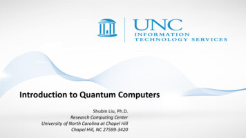 Introduction To Quantum Computers - Information Technology Services