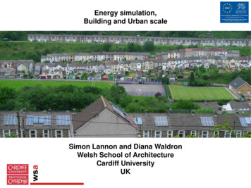 Energy Simulation, Building And Urban Scale - Cardiff University