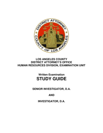 LADA Investigator Written Examination Study Guide