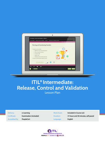 ITIL Intermediate: Release, Control And Validation