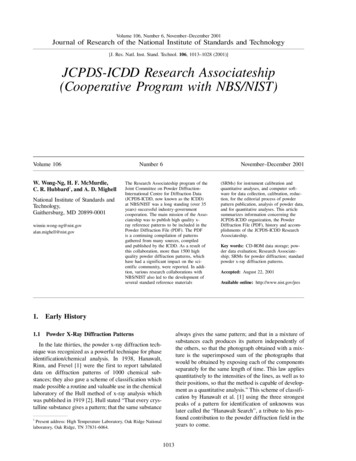 [J. Res. Natl. Inst. Stand. Technol. 106 JCPDS-ICDD Research . - NIST