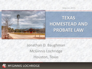 Texas Homestead And Probate Law