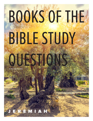 BOOKS OF THE BIBLE STUDY QUESTIONS - Concordia Publishing House