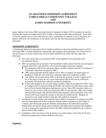 JMU Guaranteed Admission Agreement - Lord Fairfax Community College