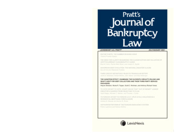 PRATT'S JOURNAL OF BANKRUPTCY LAW - Blank Rome