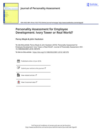 Personality Assessment For Employee Development: Ivory . - 16 Style Types