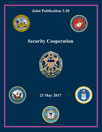 JP 3-20, Security Cooperation - Joint Chiefs Of Staff