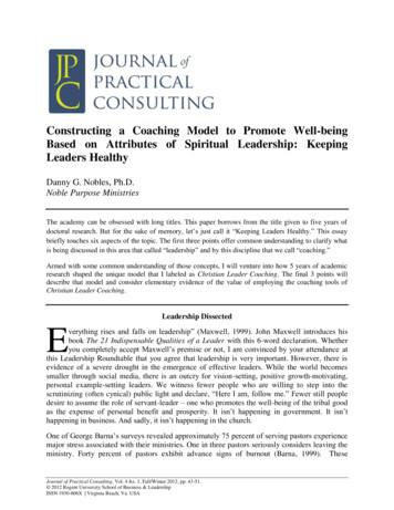Constructing A Coaching Model To Promote Well-being Based On Attributes .