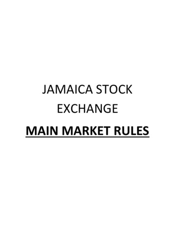 Jamaica Stock Exchange Main Market Rules