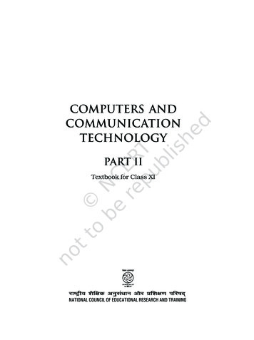Computers And Communication Technology - NCERT