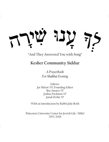 Kesher Siddur 11-15-06 - Princeton University